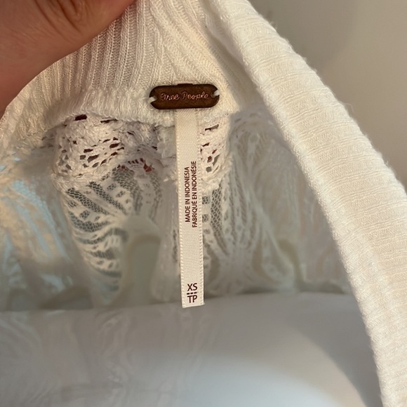 Free People Spring Valley Lace Trim Tunic White Size XS - Picture 4 of 8